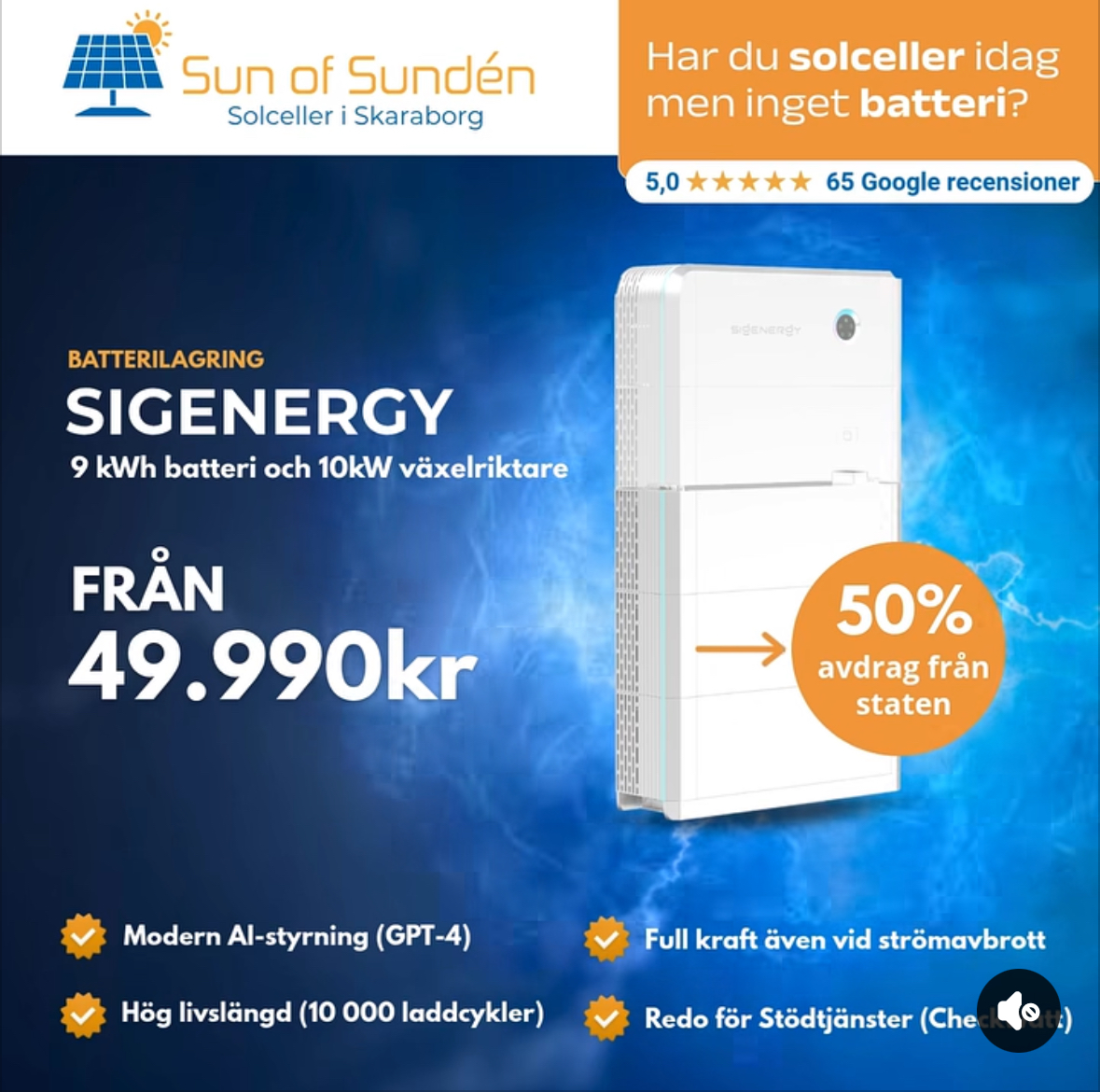 Sun of Sundén – Sigenergy batterilagring från 49 990 kr