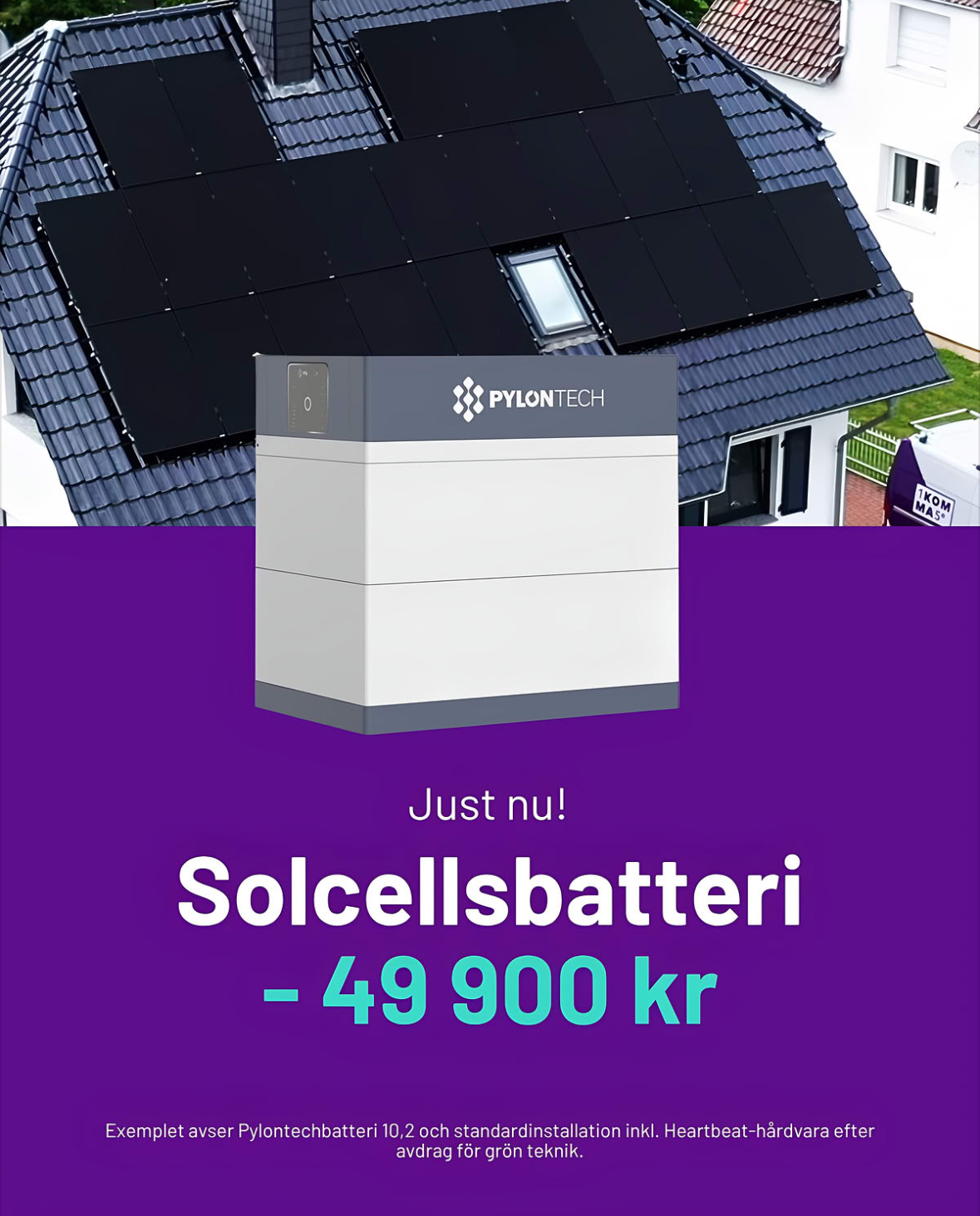 Pylontech 10,2 solcellsbatteri kampanj 49 900 kr